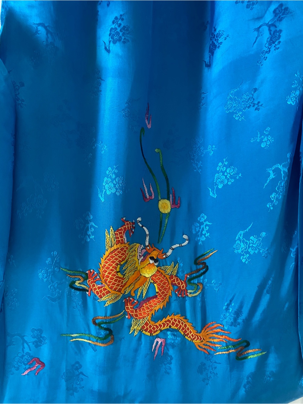 Vintage Golden Bee Embroidered Kimono Robe